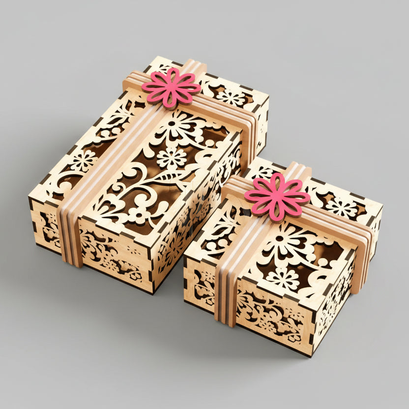 Cajas con calados florales