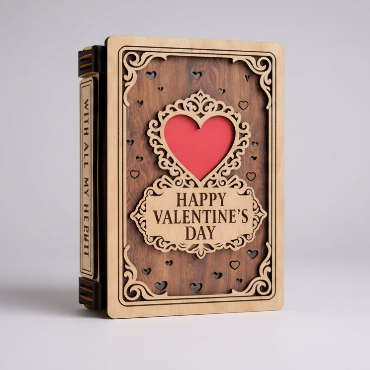 Libro del corazón rojo personalizable